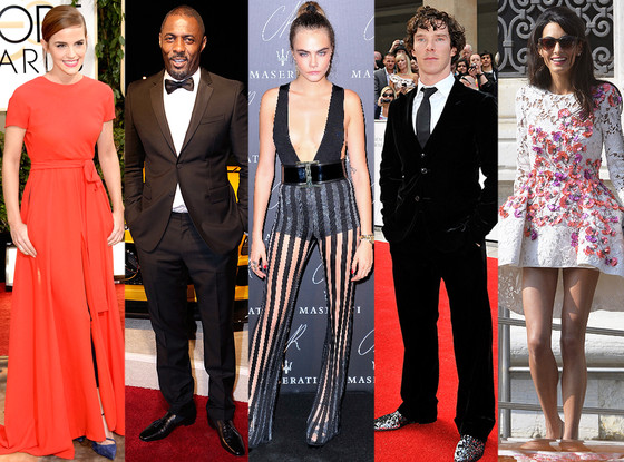 Amal Alamuddin, Emma Watson, Benedict Cumberbatch, Idris Elba, Cara Delevingne Amal Alamuddin, Emma Watson, Benedict Cumberbatch, Idris Elba, Cara Delevingne